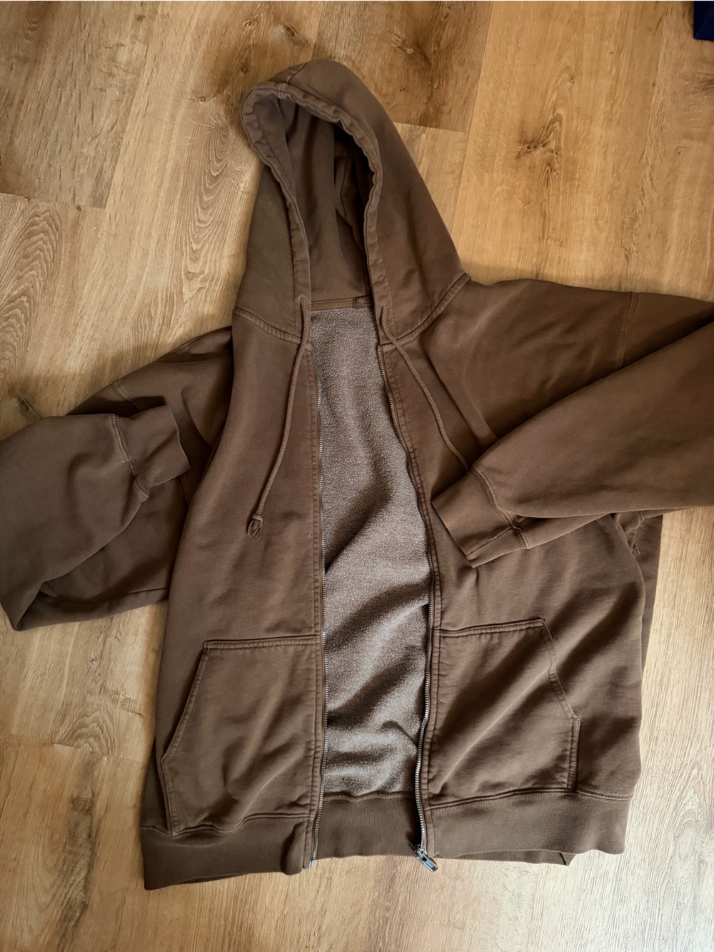 Brandy Melville Brown Zip-Up Hoodie
